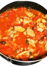 野菜満点、豚肉トマトのスープ