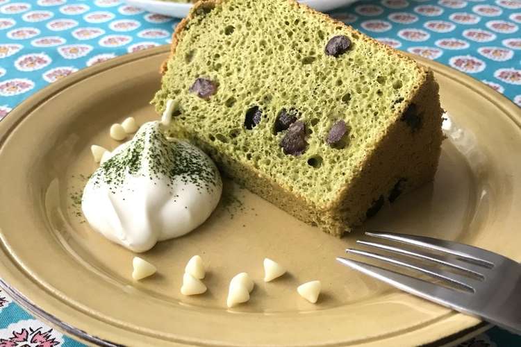 抹茶と小豆のシフォンケーキ レシピ 作り方 By 小豆ん子 クックパッド 簡単おいしいみんなのレシピが361万品
