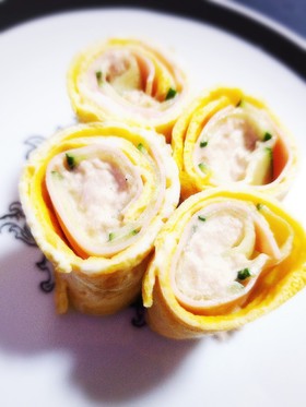 お弁当のおかずに!シーチキンマヨの卵巻き