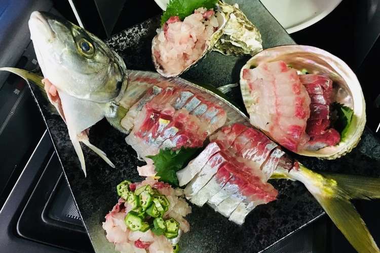 シマアジの姿造り レシピ 作り方 By クックくみお クックパッド 簡単おいしいみんなのレシピが360万品