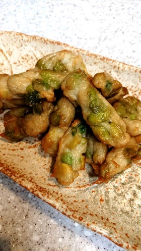 簡単!お弁当やおつまみに!枝豆天の甘辛煮