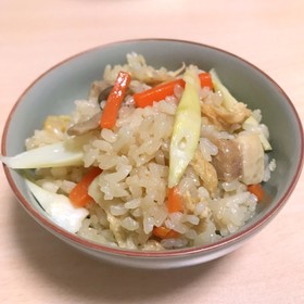 根曲がり竹でたけのこご飯♪