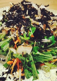 水菜とばら干し焼海苔のサラダ