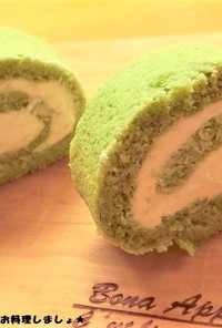 米粉で簡単★小松菜ヨーグルトロールケーキ