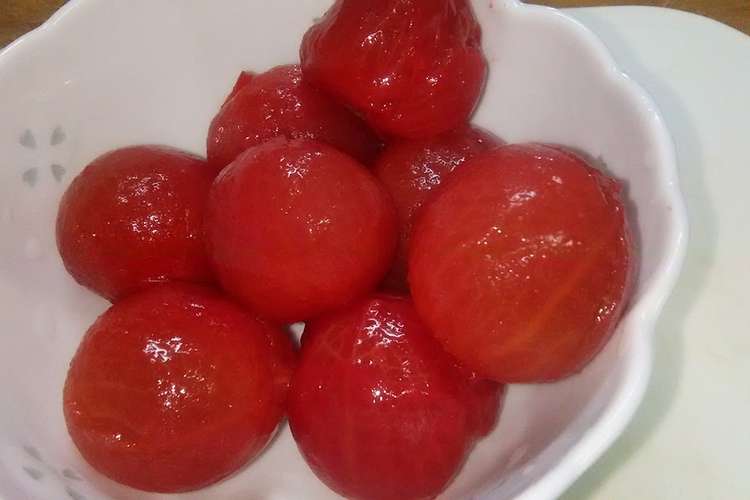 ミニトマトの砂糖漬け かけ レシピ 作り方 By おばちゃんのキッチン クックパッド
