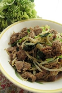 簡単★豚肉と小松菜ともやしの炒め物