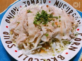レンチン!豚バラキャベツのポン酢かけ☆