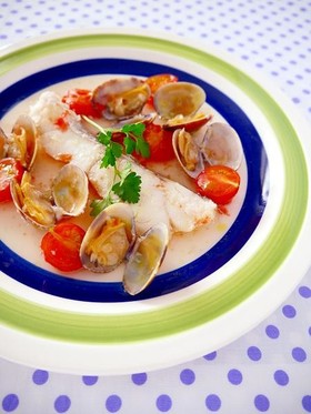 レンジで5分!お手軽アクアパッツァ