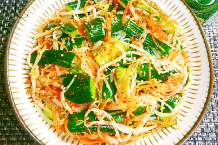 簡単箸休め オイキムチ風もやしサラダ レシピ 作り方 By からあげビール クックパッド