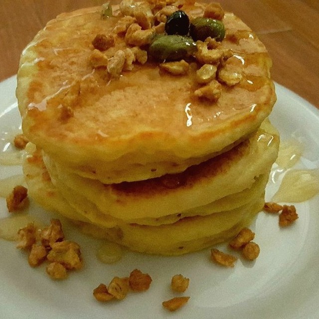 豆腐でカロリーオフ ふわもちパンケーキ レシピ 作り方 By あーさん0719 クックパッド
