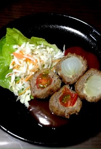 スコッチ玉ねぎ&トマト〜2種ソース添え〜