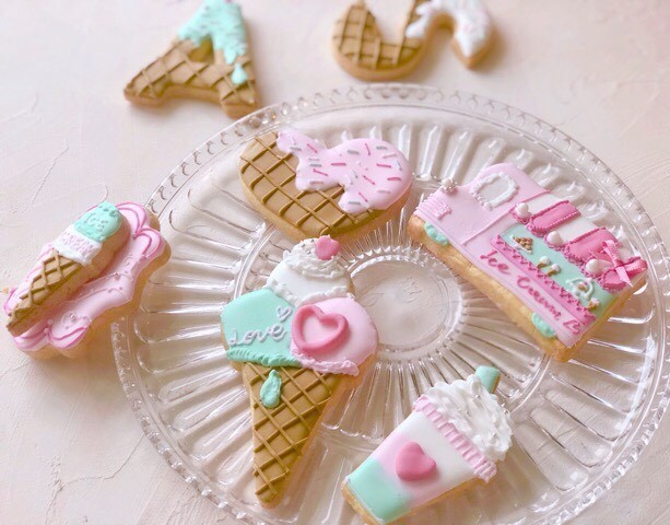 アイスクリームのアイシングクッキー♡の画像