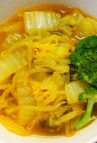 簡単❁白菜ともやしの味噌カレー風味スープ