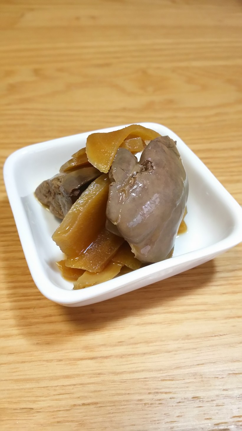簡単低糖質☆鶏肝と新生姜の甘辛煮の画像