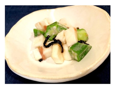 簡単♩長芋とオクラの塩昆布和えの写真
