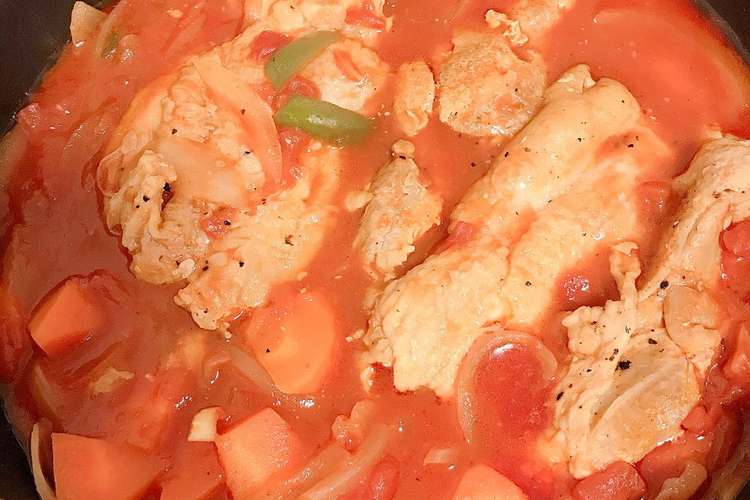 簡単 冷凍鶏肉のトマト煮込み レシピ 作り方 By Saaaaaae クックパッド 簡単おいしいみんなのレシピが375万品