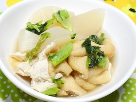 レンジでカブと油揚げの煮物