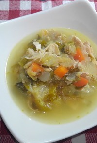 【炊飯器で】鶏肉ときゅうりの塩スープ