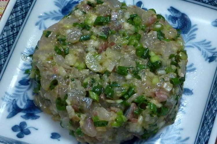 香味野菜で増量 シマアジのなめろう風 レシピ 作り方 By Dr仁平 クックパッド 簡単おいしいみんなのレシピが360万品