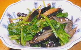 生椎茸とほうれん草の煮物の画像