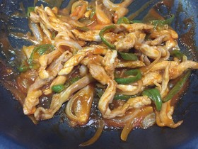 鶏肉のケチャップ炒め(お店で聞いたやつ)
