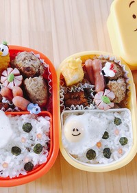 #幼稚園お弁当 簡単かわいい水玉キャラ弁
