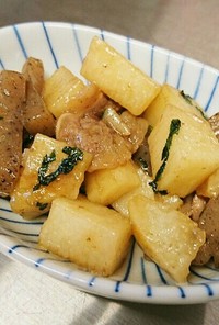 牛肉と長芋のすき焼き風炒め物
