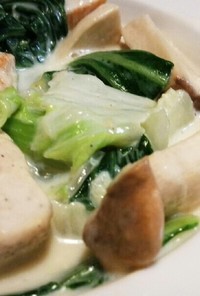 簡単♪鶏胸肉と青梗菜の中華風ミルク煮