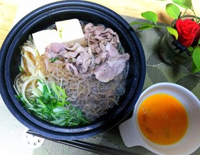 豚肉のすき焼き風煮物