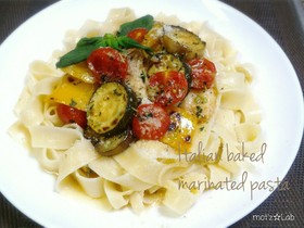 夏野菜で♪イタリアン焼きマリネのパスタ