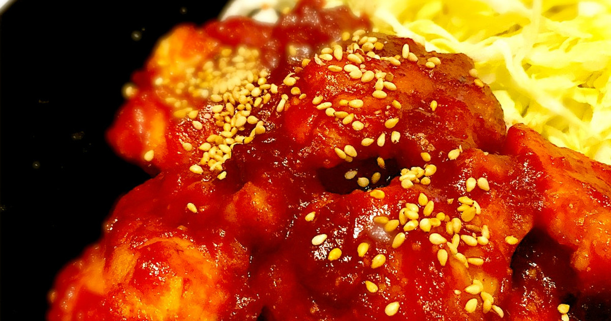 簡単10分で揚げない ヤンニョムチキン レシピ 作り方 By Chico クックパッド 簡単おいしいみんなのレシピが353万品