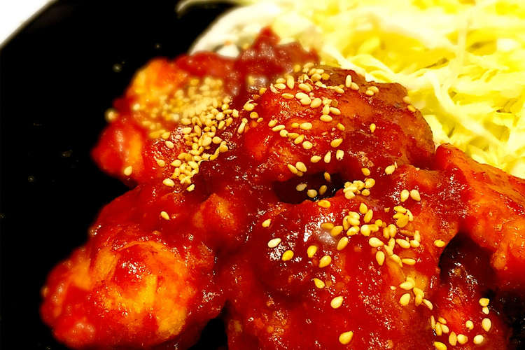 簡単10分で揚げない ヤンニョムチキン レシピ 作り方 By Chico クックパッド 簡単おいしいみんなのレシピが360万品