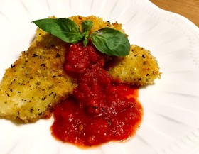 魚のフライパン焼き トマトとオリーブ添え レシピ