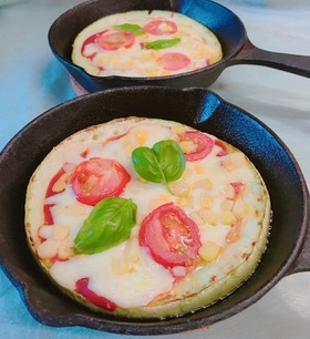 スキレットで!丸ズッキーニのマルゲリータ