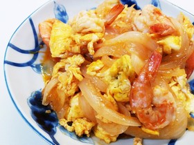ふわふわ♪エビと卵のケチャップ炒め