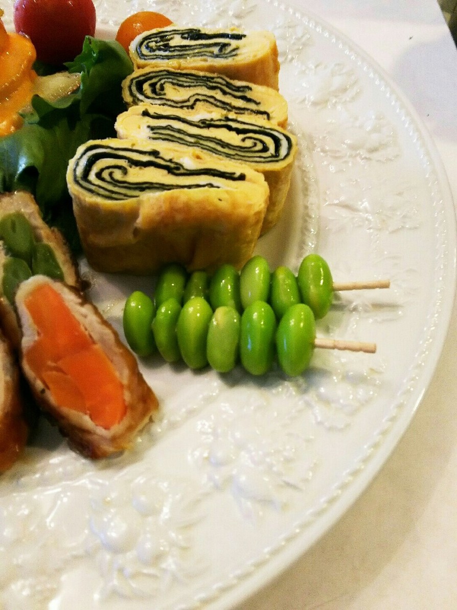 お弁当用 枝豆の串刺しの画像