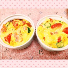 オクラとトマトのヨーグルト和風キッシュ♪