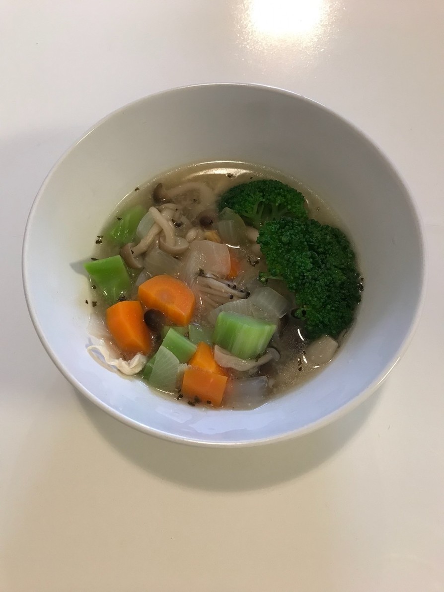 夏バテ防止 生姜と野菜のコンソメスープの画像