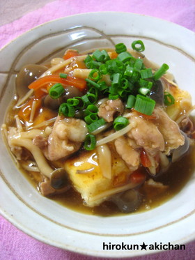揚げ出し豆腐 キノコたっぷりあんかけ