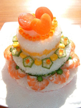 お寿司の3段ケーキ☆