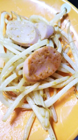お弁当に♡魚二ソともやしのカレー炒め