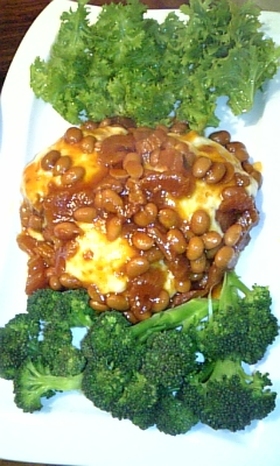 福豆ソースで煮込みハンバーグ