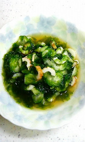 生青海苔の酢の物。