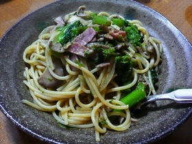 菜の花の和風パスタ