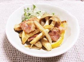 低糖質☆しめじベーコンのマヨネーズ炒め