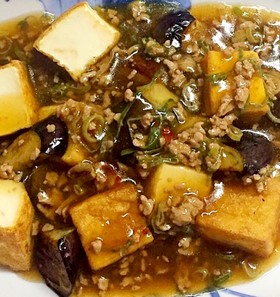 ナスと厚揚げのひき肉餡掛け