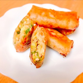 キャベツとチーズの春巻き
