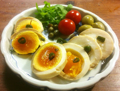 発酵味玉　青唐辛子+魚醤+塩麴の写真