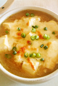 豆腐の和風オニオングラタンスープ