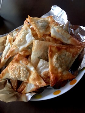 ワンタン皮でパリパリさば餃子☆